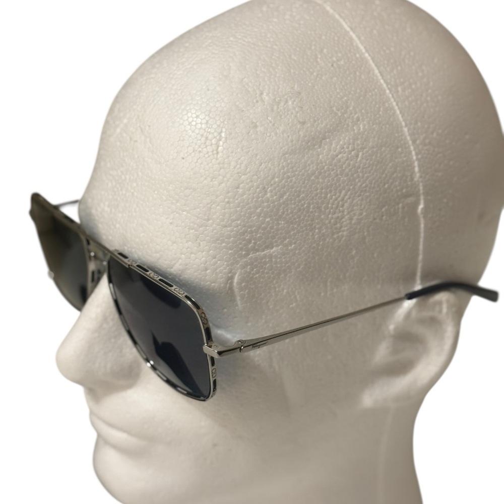 Salvatore Ferragamo Silver and Black Men’s Sunglasses in excellent condition - Picture 9 of 11